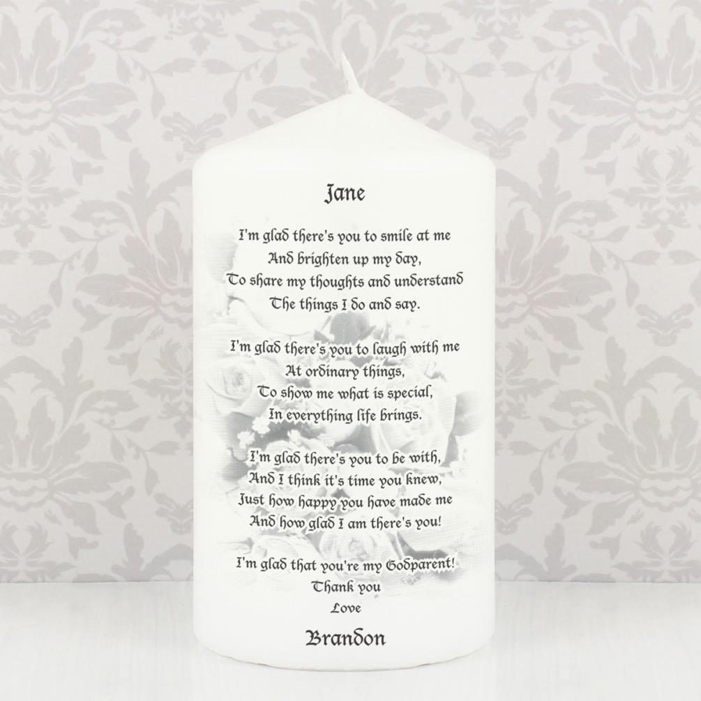 Personalised Godparent Pillar Candle Extra Image 1